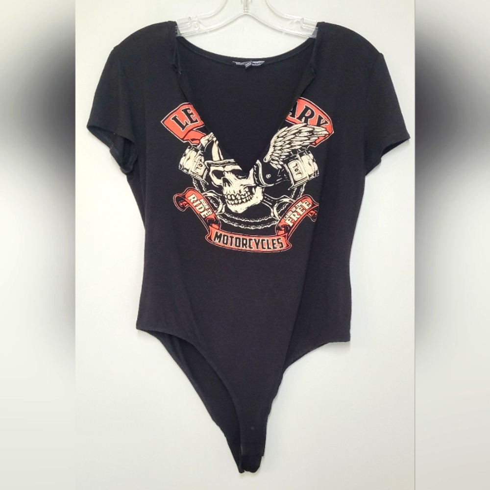 Fashion Nova Bikercore Body Suit Black XL